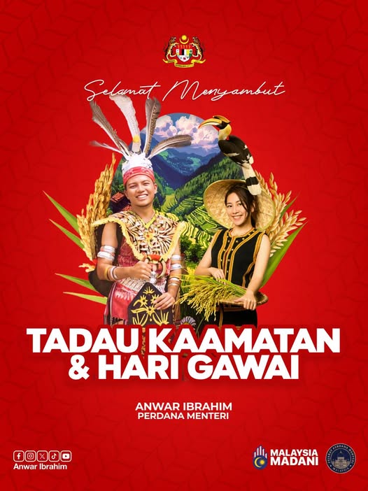 PM Anwar tegaskan komitmen perkasa pembangunan Sabah, Sarawak sempena Kaamatan dan Gawai